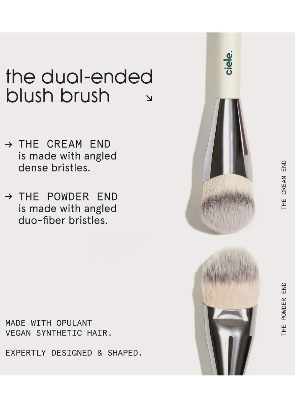Ciele Dual-Ended Blush Brush BRAND NEW/SEALED - Picture 2 of 4
